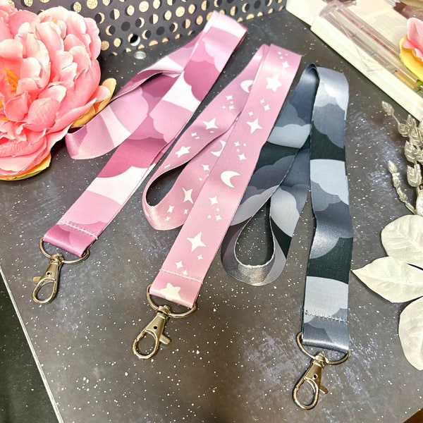 Stars and Clouds Lanyards for Keychains and Charms | Kawaii, Dreamy, and Cute Aesthetic Gifts for Friends and Lovers