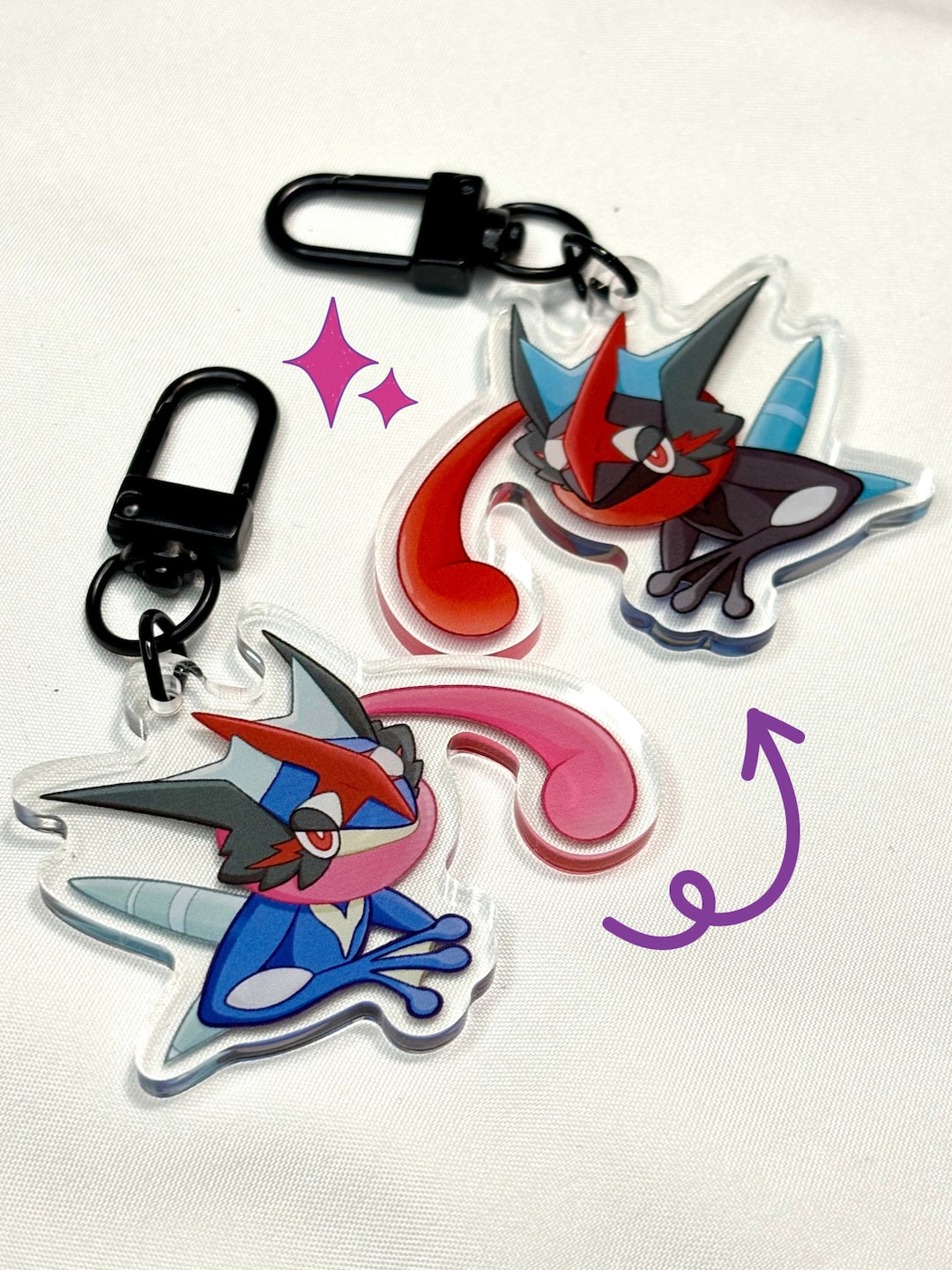 Ash Key Chain Double-sided Shiny Ash Starter Fanart Acrylic Keychain - Etsy