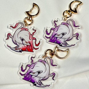 Peeking Shiny Hisuian Zoroark Keychain | 2” Acrylic Charm | Cute Video Game Fanart