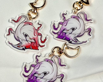 Peeking Shiny Hisuian Zoroark Keychain | 2” Acrylic Charm | Cute Video Game Fanart