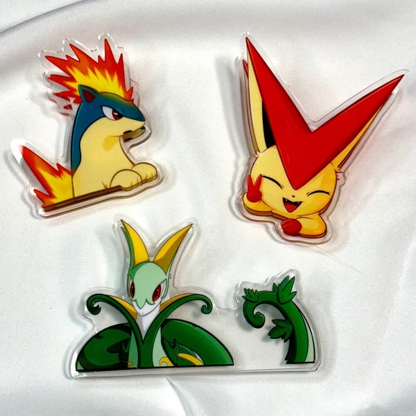 Binder Clips | Victini, Quilava, and Serperior | For Binders and Chips | Video Game Gift Ideas | Back To School Office Supplies