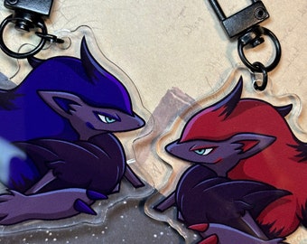 Llavero acrílico brillante de doble cara con diseño de hombre lobo