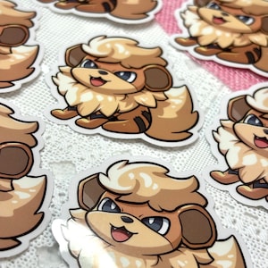 3” Vinyl Sticker | Growlithe Fanart Water & UV Resistant | Holo and Glitter Options | Cute Decal | Perfect for Laptops and Water Bottles