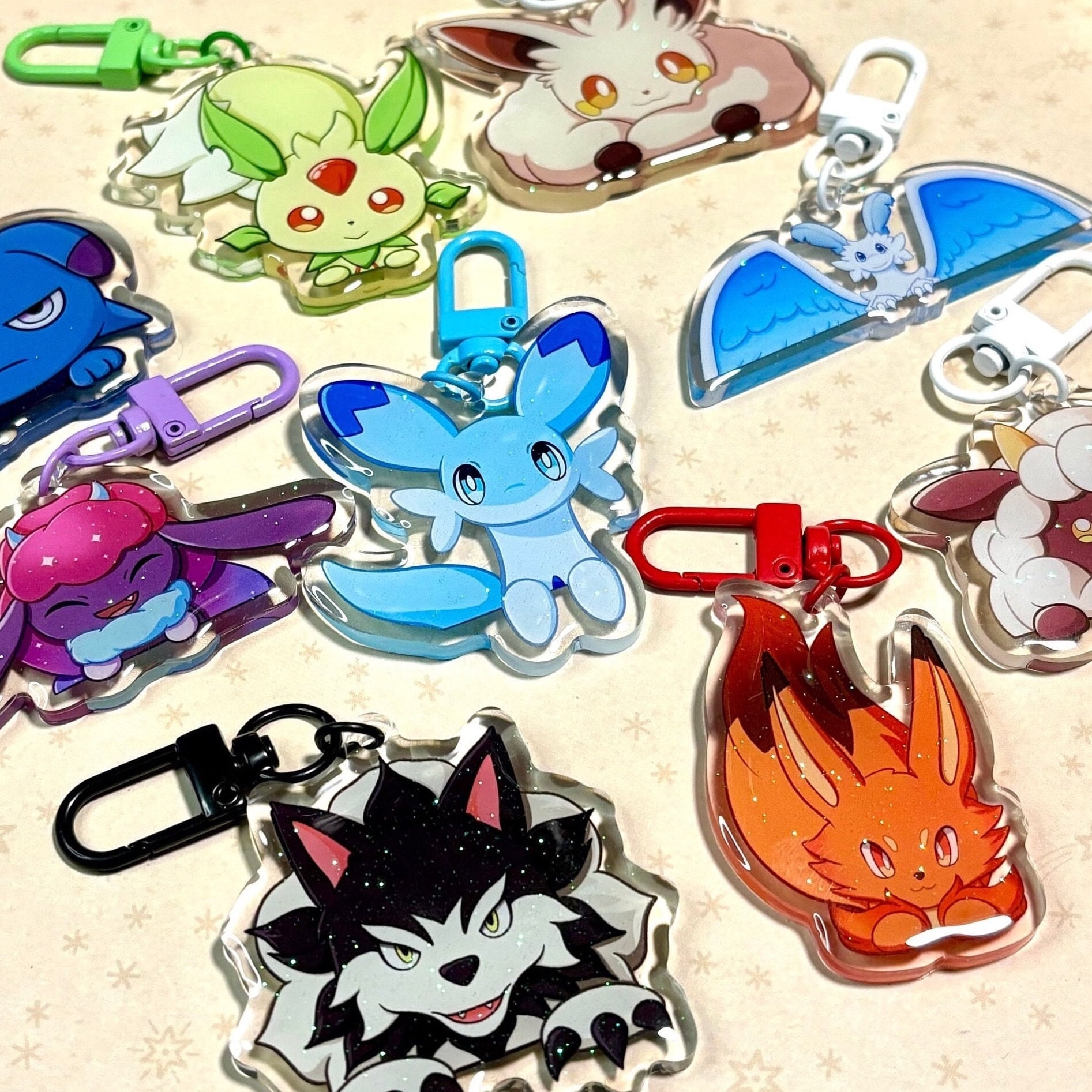 Pal Charms | Chillet, Cremis, Daedream, Depresso, Lamball, Quivern, Foxparks, Direhowl, Lifmunk Acrylic Keychain Unofficial Palworld Fanart