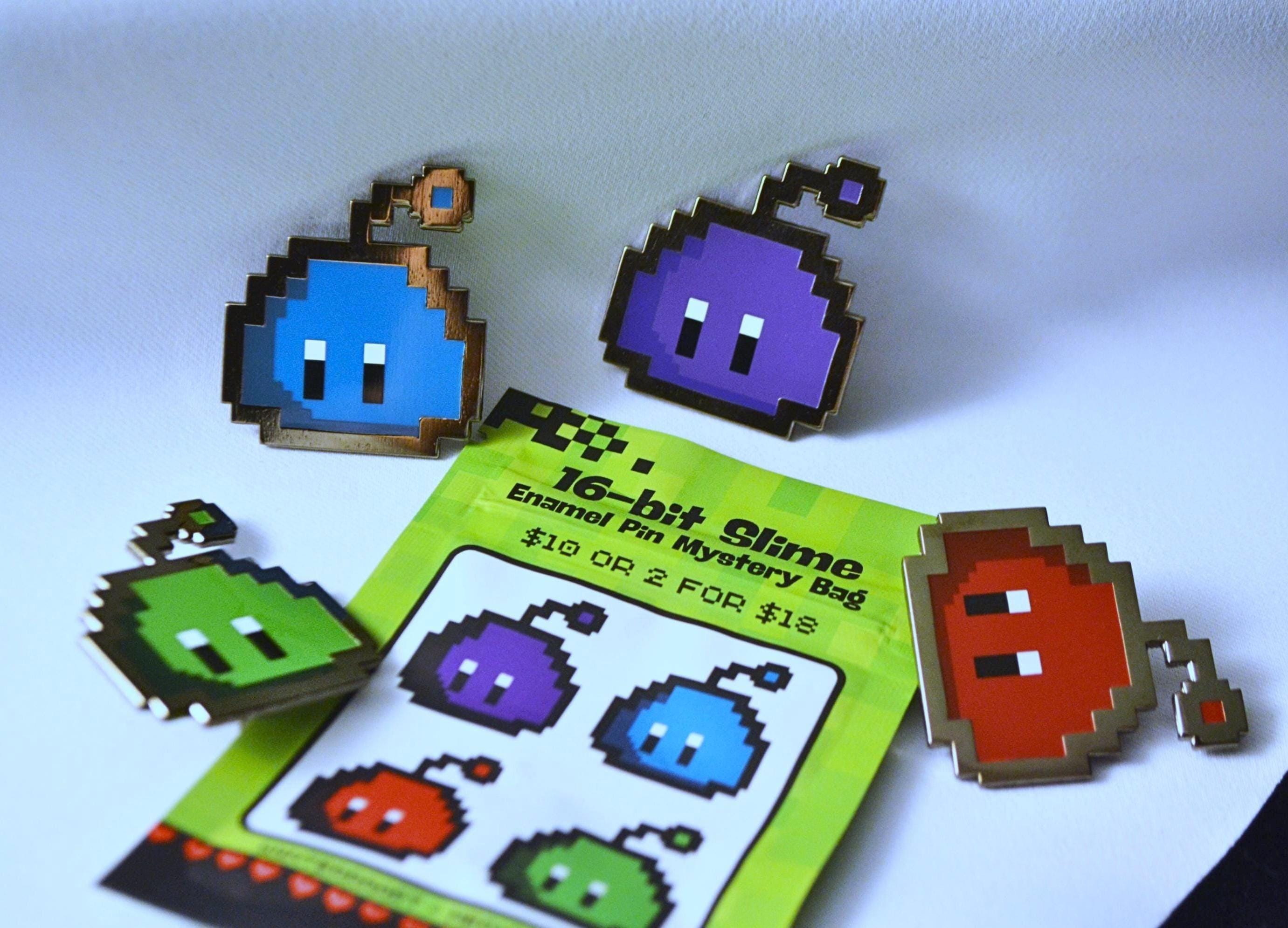 16-bit Pixel Slime Blind Bags | Hard Enamel Pins - Etsy