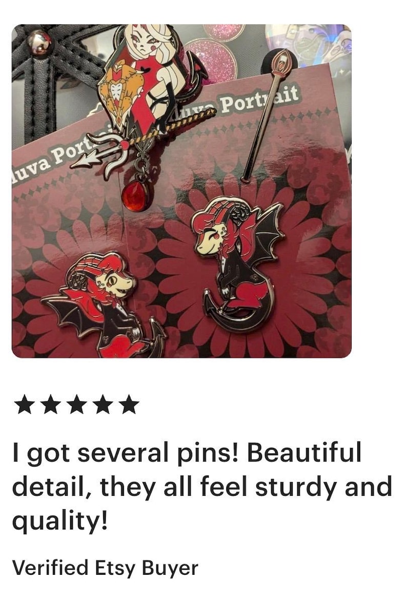 Hazbin Hotel Enamel Pins: Alastor, Sera, Vaggie, Fat Nuggets, Keekee image 12