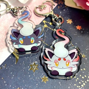 Peeking Shiny Hisuian Zorua Fanart Keychain | 2” Acrylic Charms