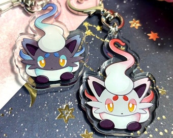 Peeking Shiny Hisuian Zorua Fanart Keychain | 2” Acrylic Charms