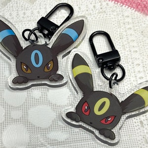 Peeking Double-sided Acrylic Keychain | Shiny Umbreon Fanart Video Game Charms