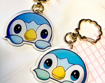 Water Starter Acrylic Keychain: Peeking Shiny Video Game Charm