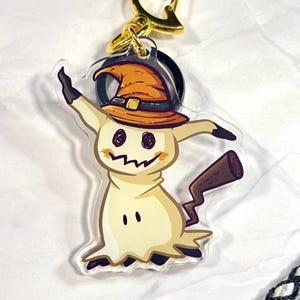 Pumpkin Witch Mimikyu Fanart Keychain | Cute 2” Halloween Charms