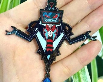 Vox Portrait Enamel Pin | Hazbin Hotel Fanart