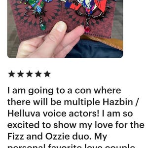 Épingle en émail pour portrait de Fizzaroli et Asmodée | Dessin de fan de Helluva Boss (Fizz et Ozzie) image 3