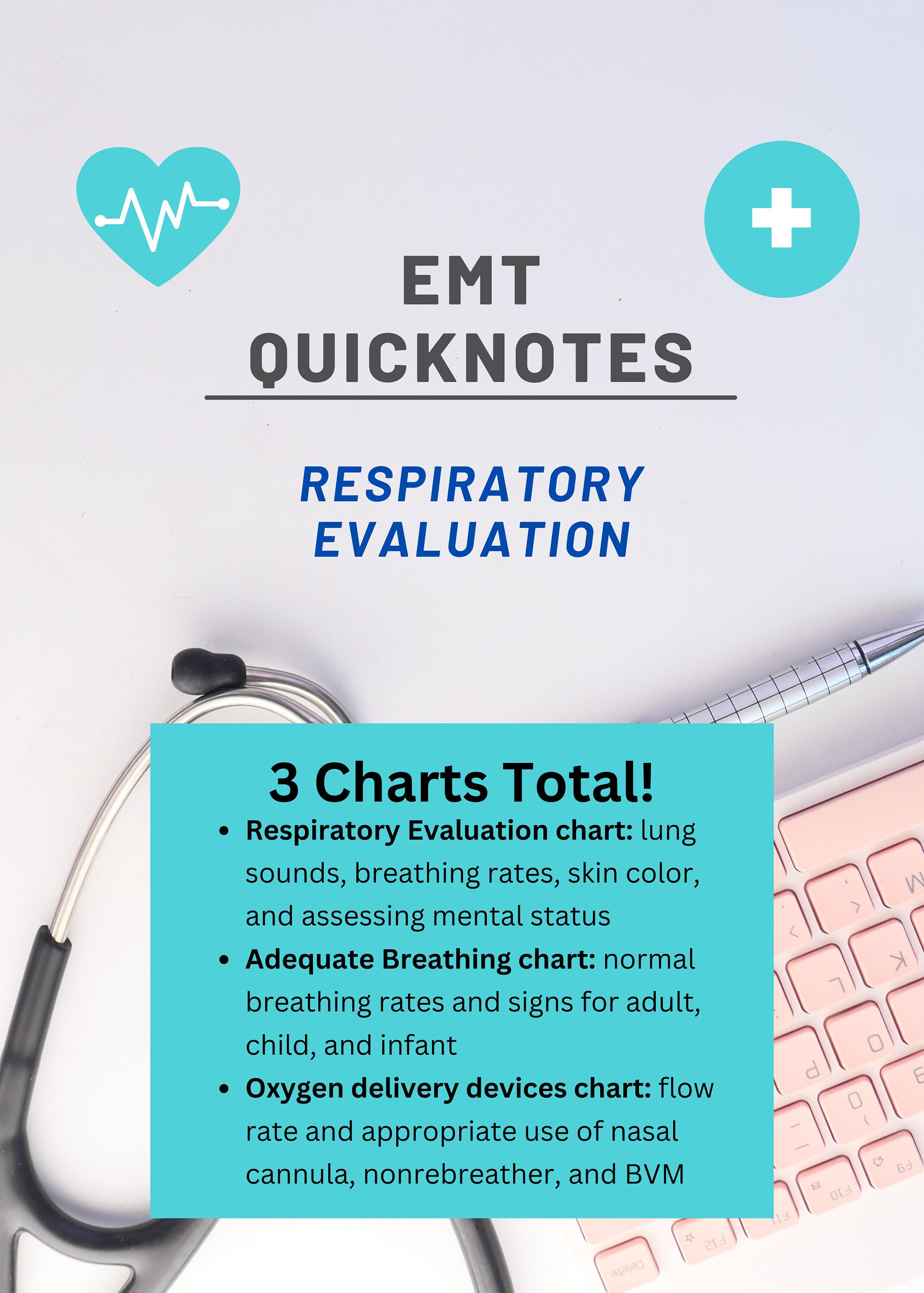 EMT Quicknotes- Guide for Respiratory Evaluation - Etsy
