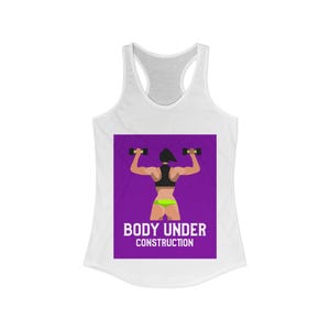 Workout Tank Top, Exercise Gear, Gym Shirt, Fitness Apparel, Women's Activewear, Exercise Clothing, Body Under Construction Tank