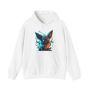 Creepy Animated Creature Sweatshirt, Halloween Hoodie, Monster Graphic Jumper, Spooky Pullover, Horror Clothing, Scary Goth Apparel