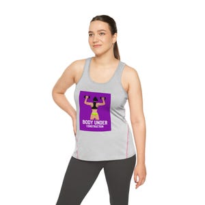 Fitness Tank Top, Gym Vest, Workout Shirt, Exercise Singlet, Body Under Construction Athletic Wear
