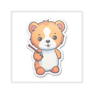 Bear Kiss-Cut Stickers, Adorable Smiling Bear Design, Fun Stationery Decor, Planner Stickers, Scrapbooking Supplies