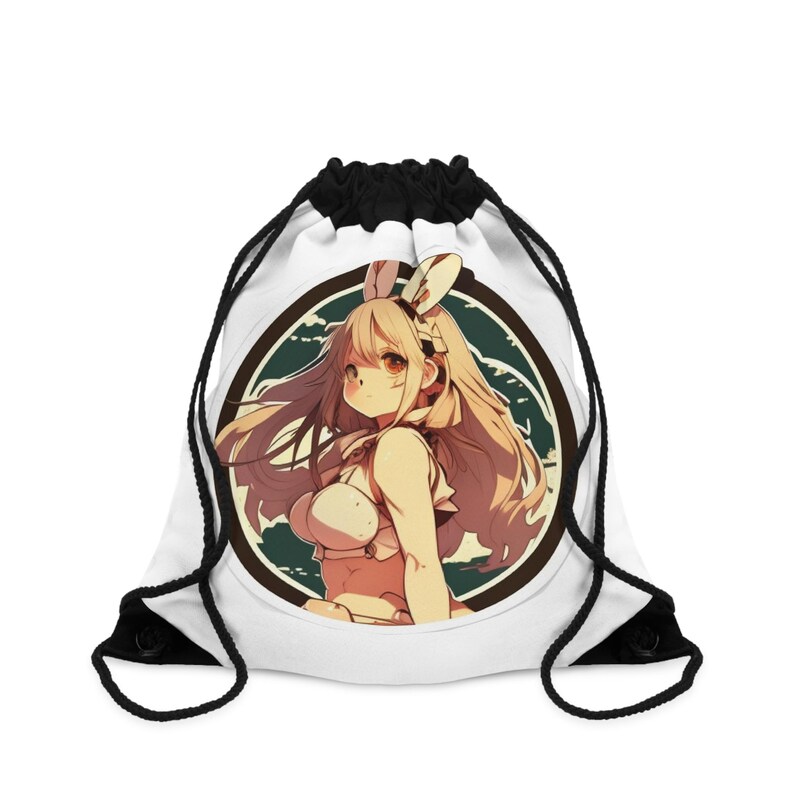 Anime Bunny Girl Drawstring Bag, Kawaii Backpack, Cute Bunny Ears Cinch ...