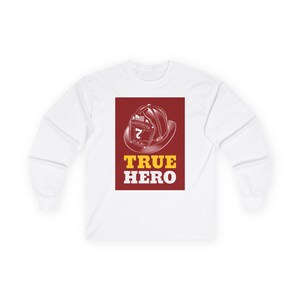 Fireman Helmet Graphic Tee, First Responder Long Sleeve Shirt, Firefighter Hero Unisex Top, Fire Department Tee, Firefighter Gift, Fireman