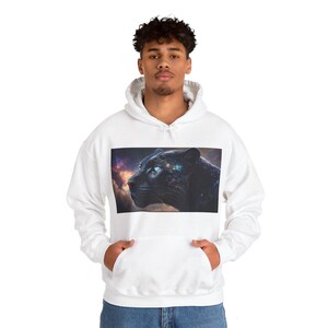 Panther Unisex Hoodie, Black Cat Sweatshirt, Wild Animal Graphic Jumper, Panther Lover Gift, Jungle Theme Hoodie, Animal Print Apparel