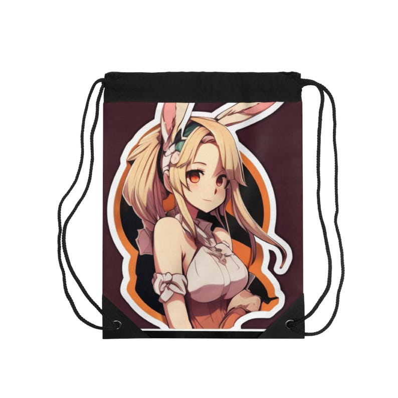 Bunny Anime Girl Drawstring Bag, Kawaii Japanese Cute Backpack, Cartoon ...
