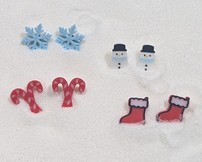 Winter Christmas Stud Earrings Etsy