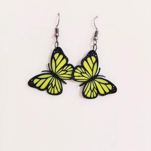 Yellow Butterfly Earrings