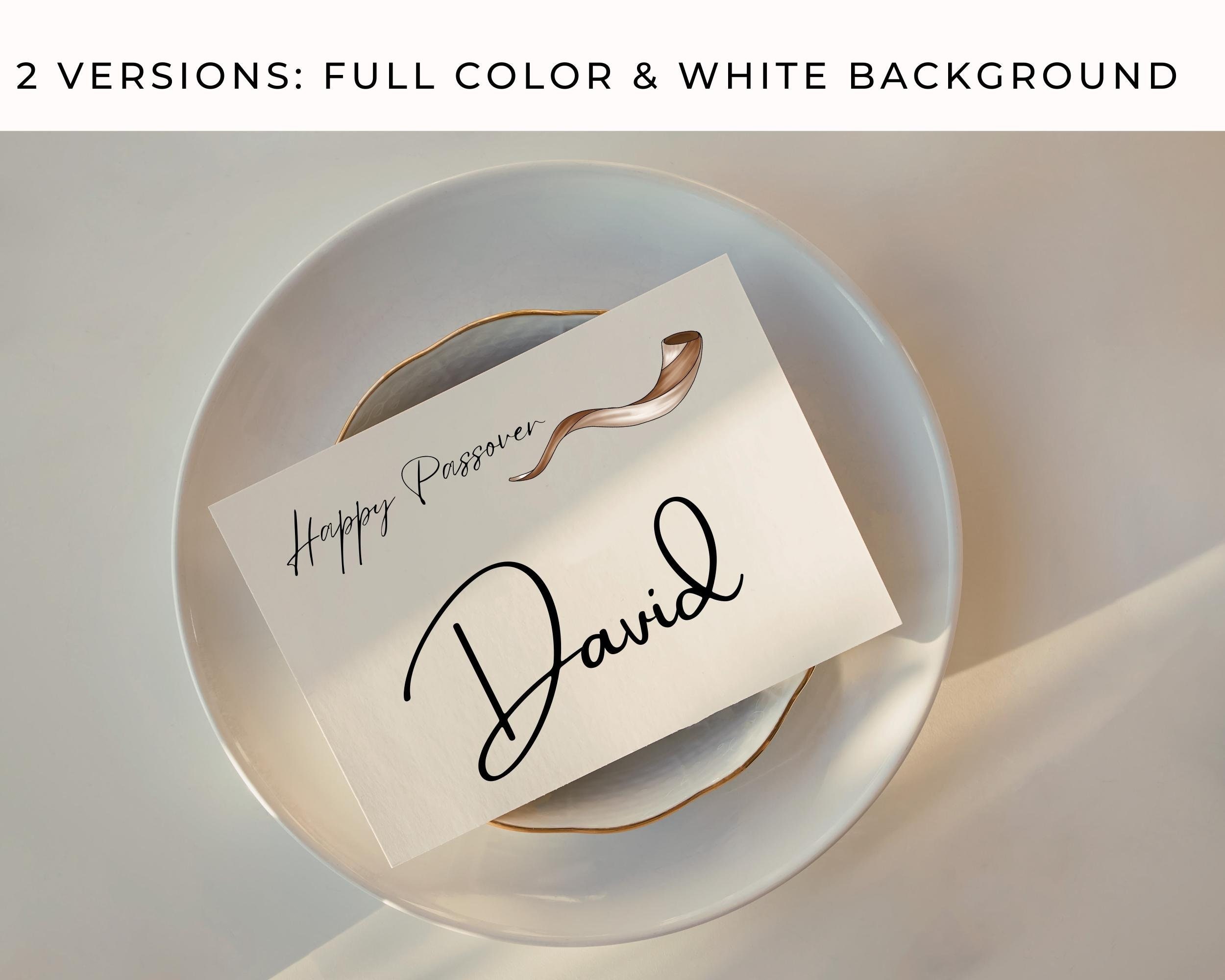 Happy Passover Place Cards, Printable Table Cards, Buffet Tents, Name ...