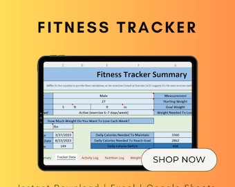 Weight Loss & Fitness Tracker Excel Template | Fitness Planner | Weight Loss Journal | Calorie Tracker and Calculator | Diet Tracker