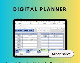 Ultimate Weekly Monthly Planner: Digital To-Do List (Excel Template)