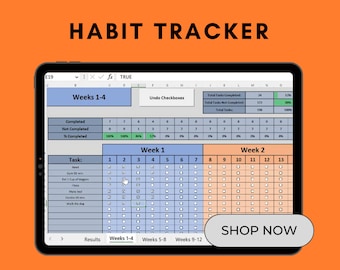 Habit Tracker Excel Template: Daily, Weekly, Monthly Goal Planner