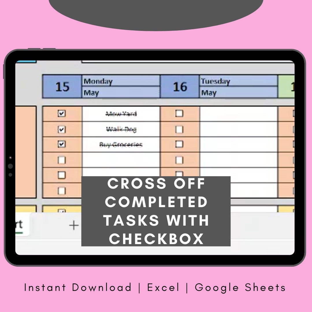 Family Chore Chart Excel Template: Weekly Cleaning List (digital ...