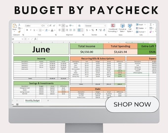 Paycheck Budget Template: Weekly, Biweekly, Monthly (Google Sheets)