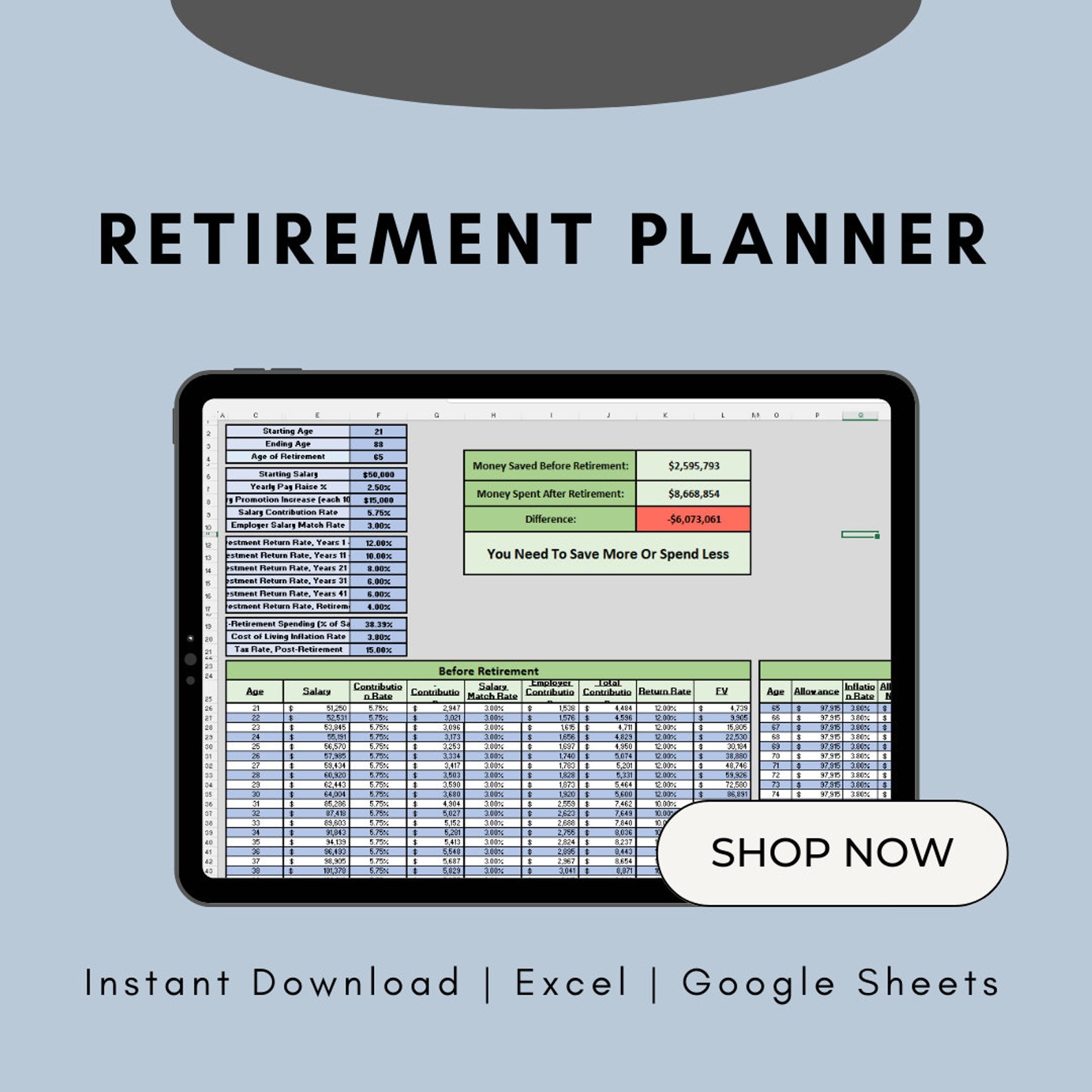 Retire Early Calculator Excel Template Calculate Your Retirement Savings & Spending Retirement