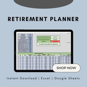 Retire Early Calculator Excel Template | Calculate Your Retirement Savings & Spending | Retirement Planner For All Ages | Savings Tracker |