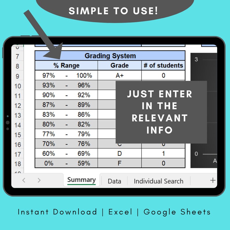Student Gradebook Template for Excel, Teacher Gradebook Spreadsheet