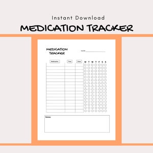 Daily Medication Tracker Medicine List Medicine Log Monthly Medicine Usage Medication Daily & Monthly Printable Medicine Organizer