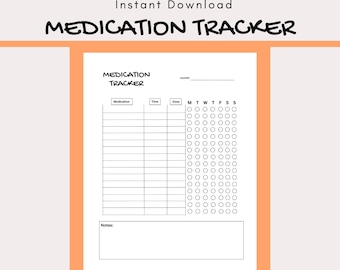 Daily Medication Tracker Medicine List Medicine Log Monthly Medicine Usage Medication Daily & Monthly Printable Medicine Organizer
