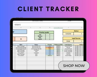 Feuille de calcul Excel de suivi des clients, gestion des clients, gestion de la liste des clients, suivi des petites entreprises, planificateur de clientèle d&#39;entreprise, suivi des clients