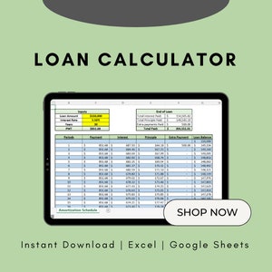 Simplistic Loan Amortization Table Excel Template | Debt Payoff Calculator | Mortgage Analysis | Amortization Schedule | Extra Loan Payments