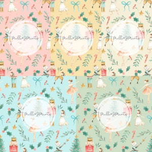 Nutcracker Ballet Seamless Pattern BUNDLE, Christmas, Holiday, Winter, Sugarplum Fairy