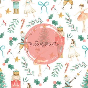 Padrão sem costura de balé quebra-nozes, Natal, férias, inverno, fada Sugarplum, em fundo branco