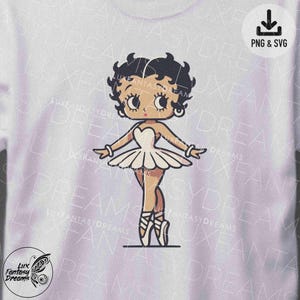 Betty Boop Bailarina PNG Bailarina Clipart Archivo Svg para Máquina de Corte Cricut Pegatina Imprimible Camiseta Sublimación Uso Comercial Arte