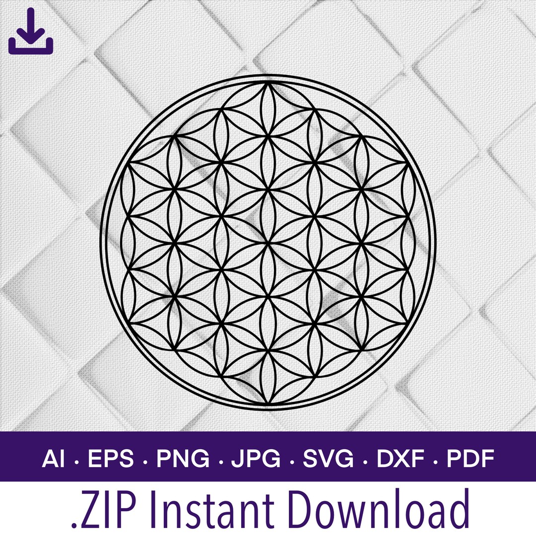 Flower of Life Svg Flower of Life Spiritual Printable Svg - Etsy