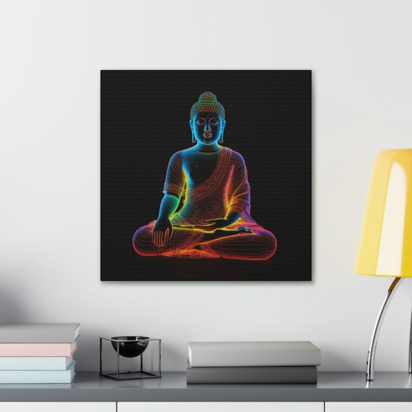 Pride Buddha Print - Buddha Canvas - Buddha Art - AI Art - Buddha AI - Buddha Canvas Black - Modern Art - Home Decor Art -