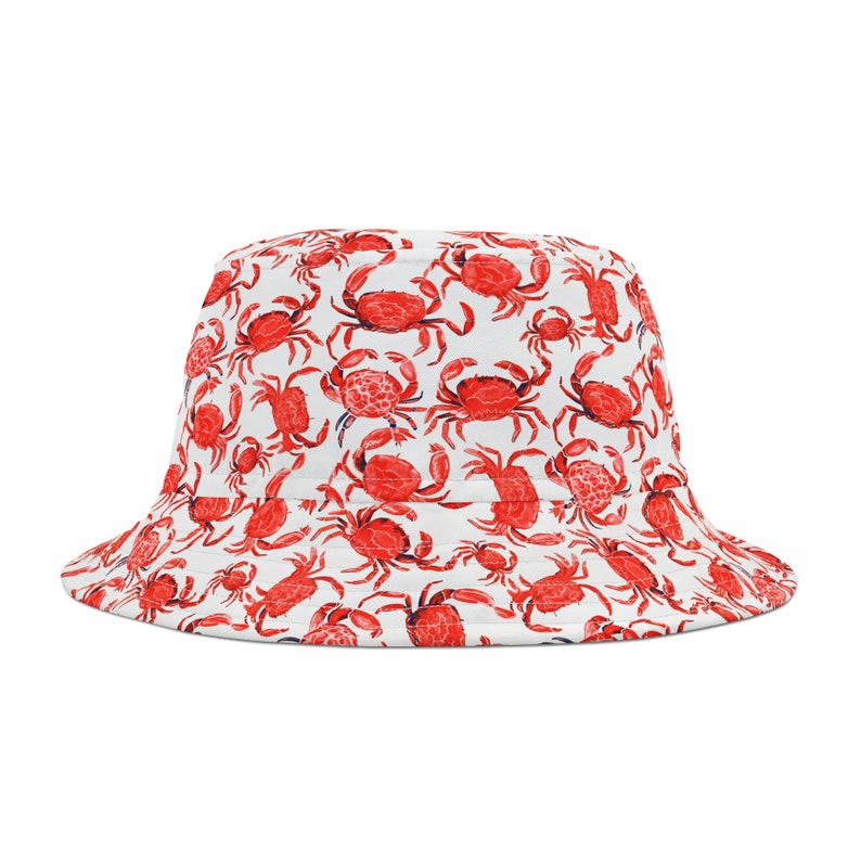 Crab Bucket Hat, Nautical Hats, Bucket Hat, Fun Bucket Hat, Golf Hat, Cool Bucket Hat, Boating