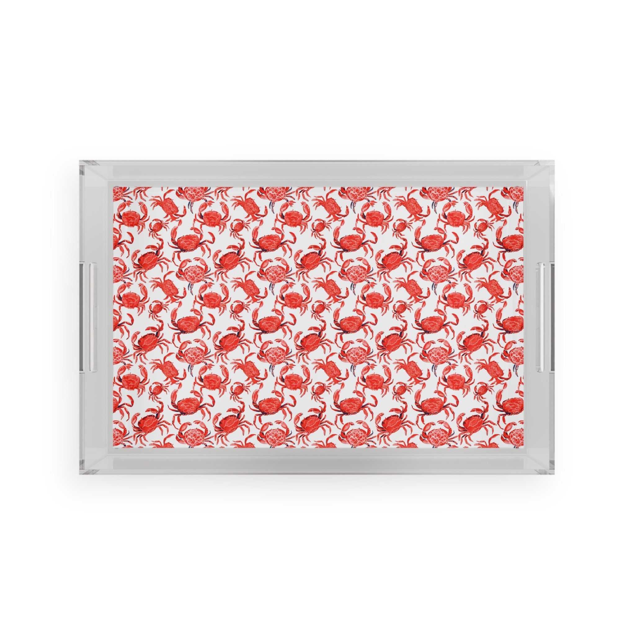 Crab Acrylic Serving Tray, Crap Serving Tray, Crab Tray, Coastal Decor