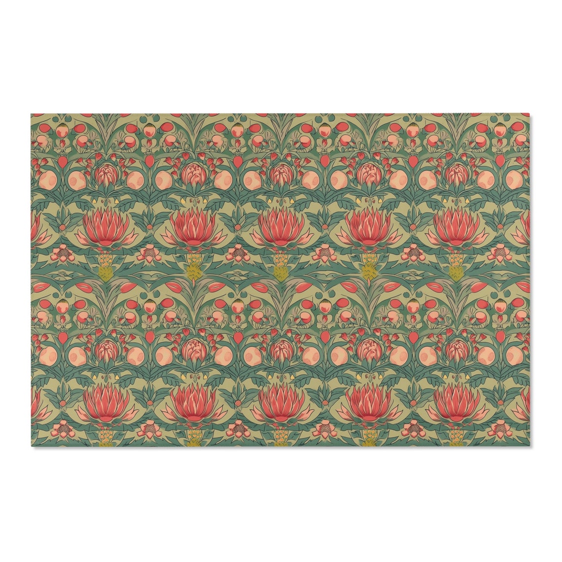 Green Orange Rug Indian Print Rug Block Print Rug Green - Etsy