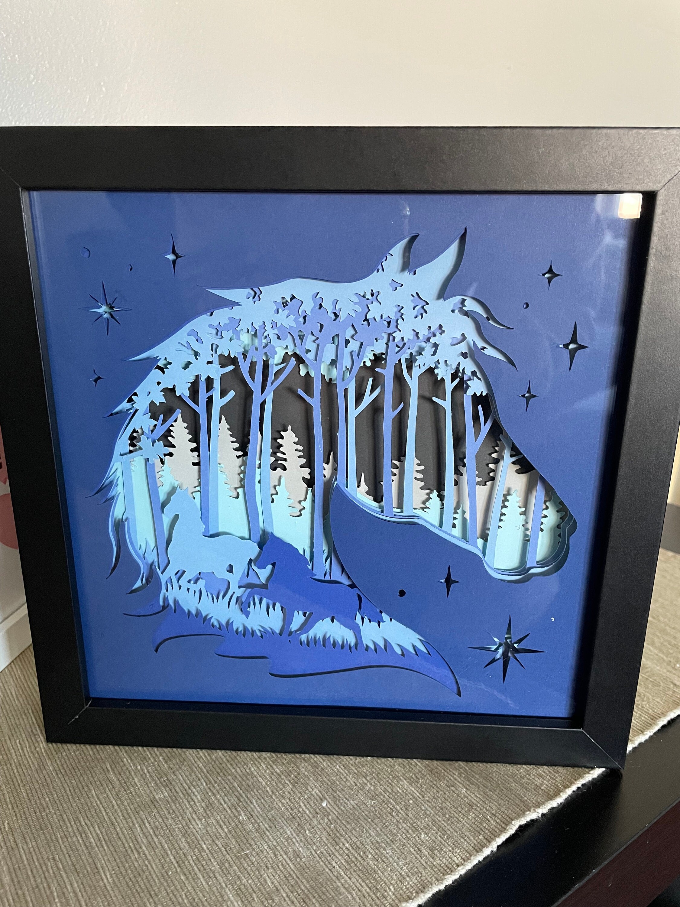 3D Horse Shadow Box 8x8 Etsy